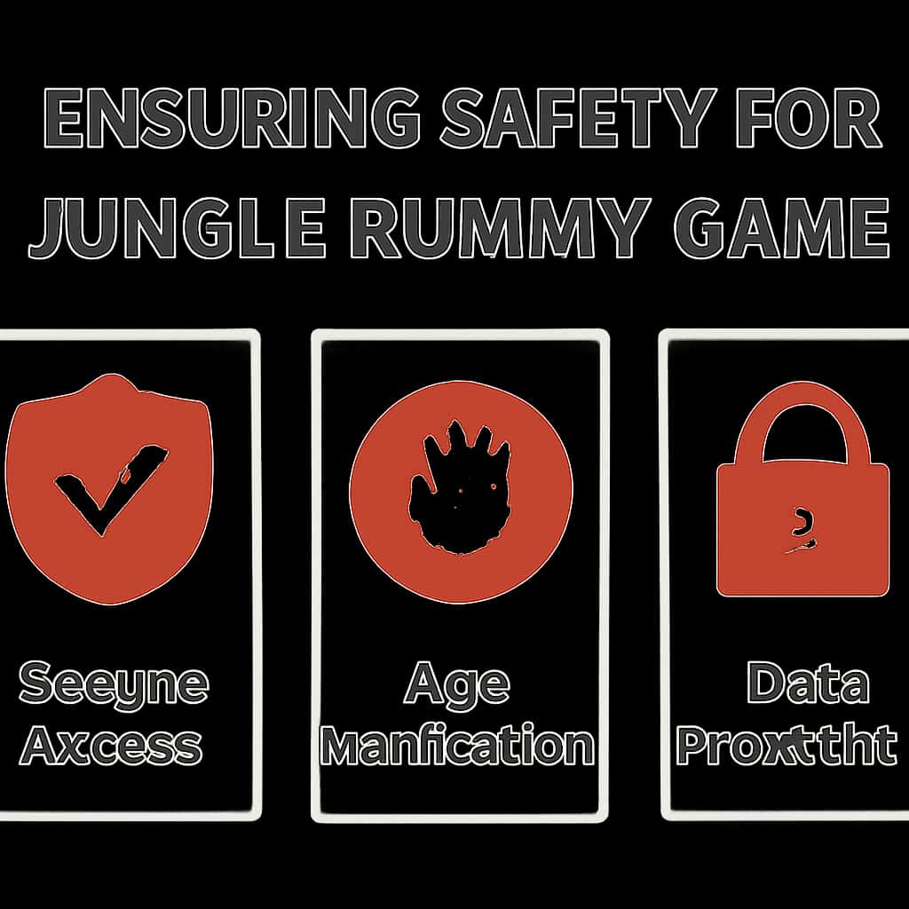 Illustration detailing safety protocols for downloading the Jungle Rummy Game.