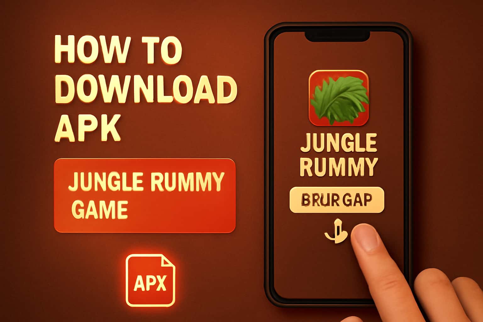 Informative scene about downloading the Jungle Rummy Game APK