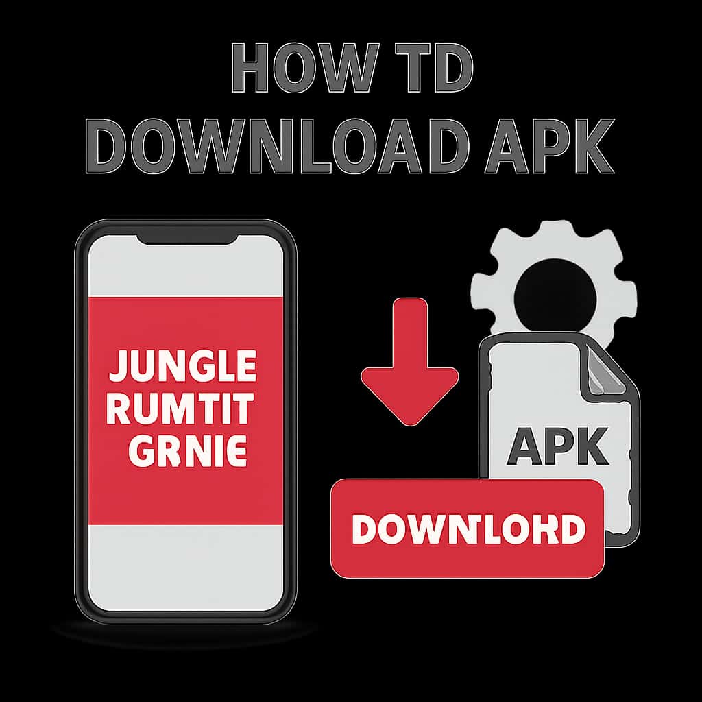 Illustration about Jungle Rummy Game APK download process