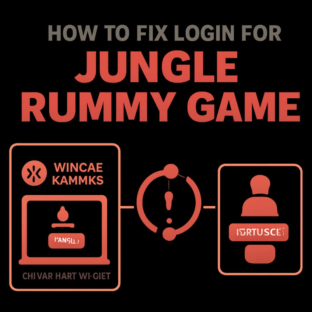 Diagram illustrating troubleshooting steps for login issues in Jungle Rummy Game.