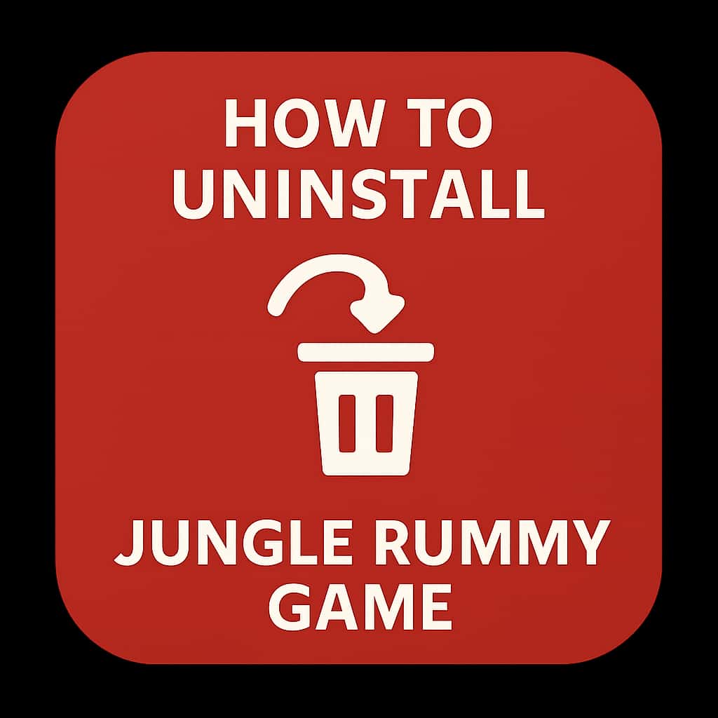 An icon representing the uninstallation process of the Jungle Rummy Game.