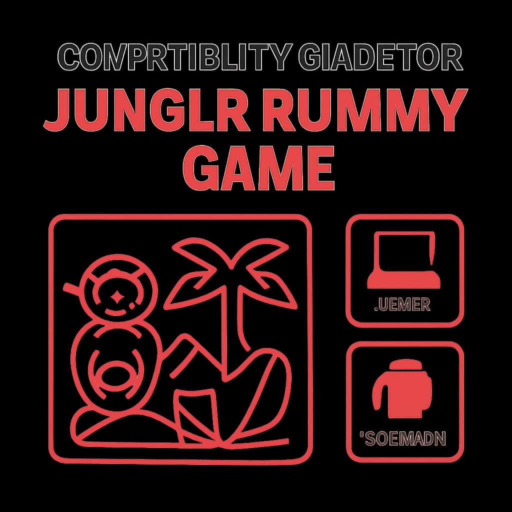 Illustration detailing the compatibility requirements for Jungle Rummy Game.