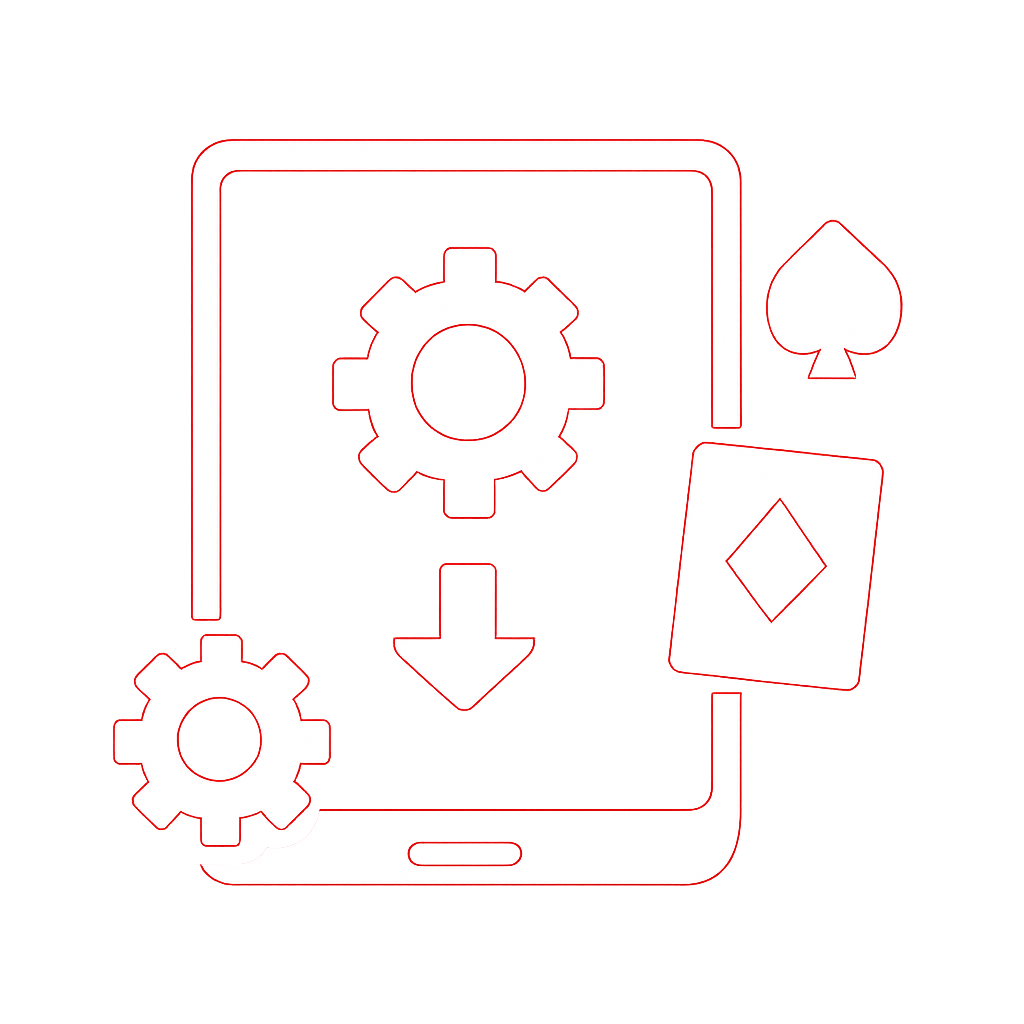 Diagram showing the installation requirements for Jungle Rummy Game on iOS and Android.