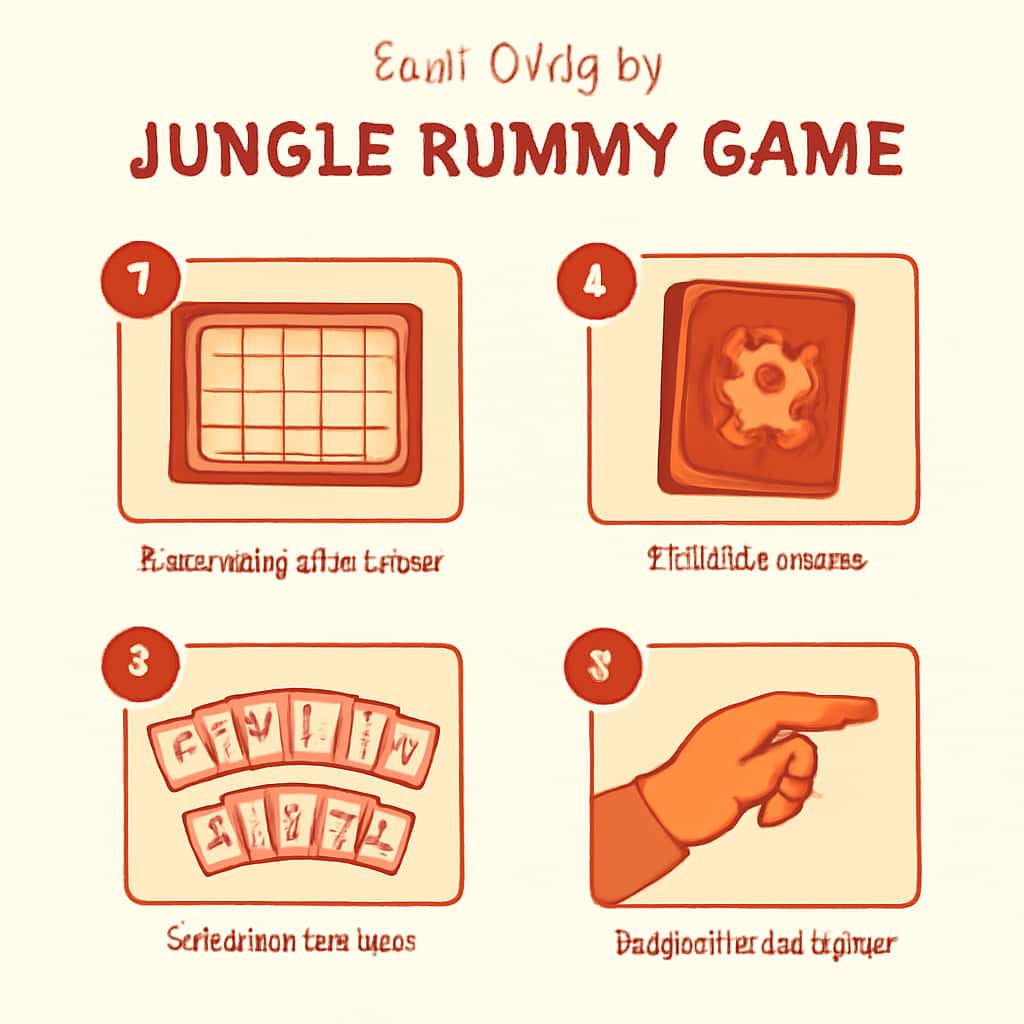 Diagram of Jungle Rummy Game setup steps