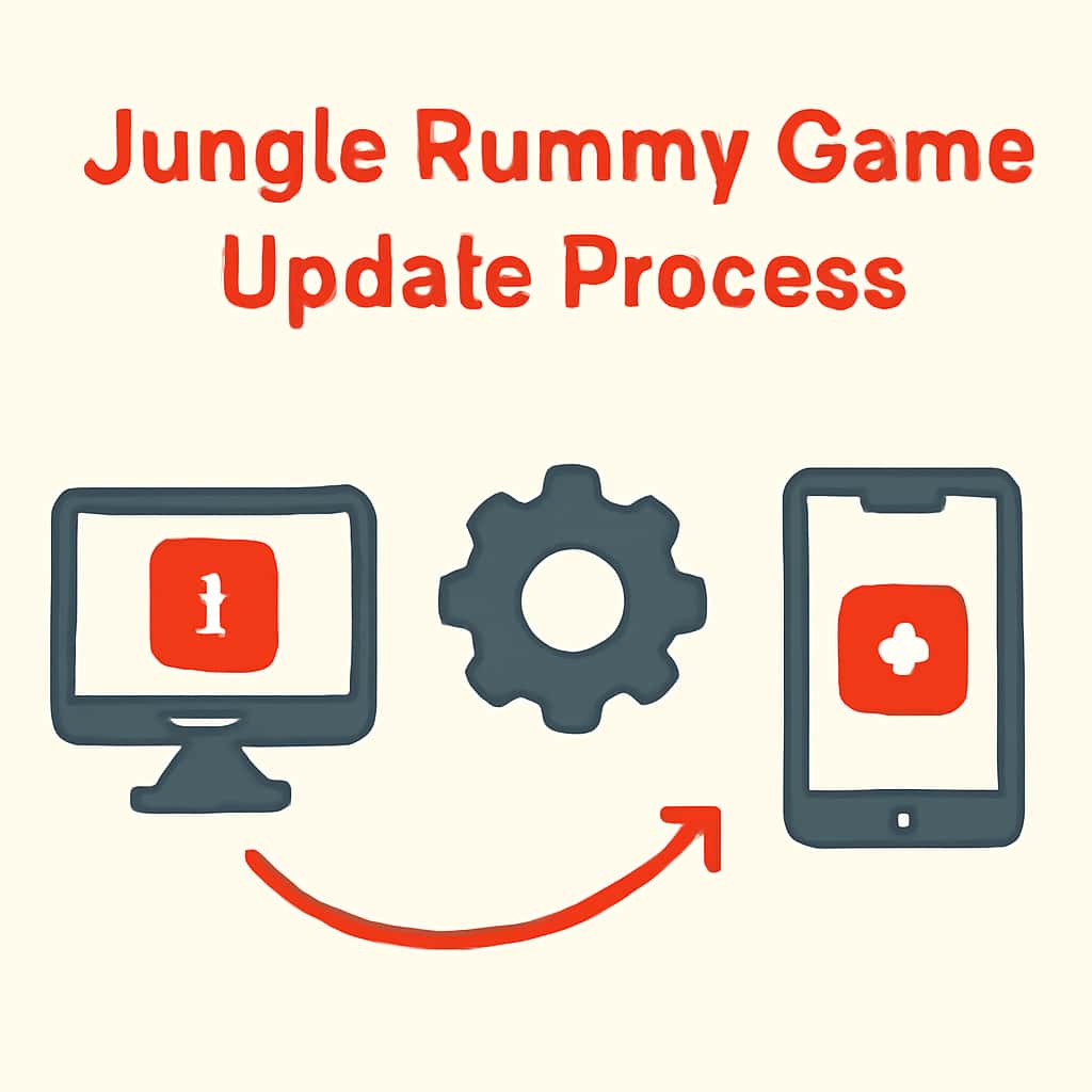 An educational diagram depicting the update process of the Jungle Rummy Game.