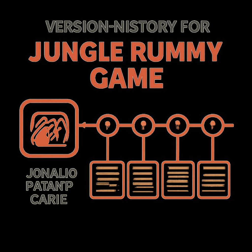 Illustration depicting the version history process for Jungle Rummy Game.