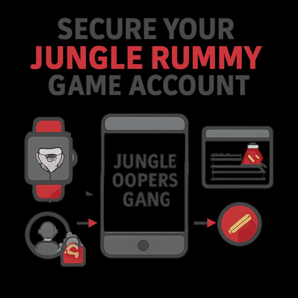 An illustration explaining security measures for Jungle Rummy Game accounts.